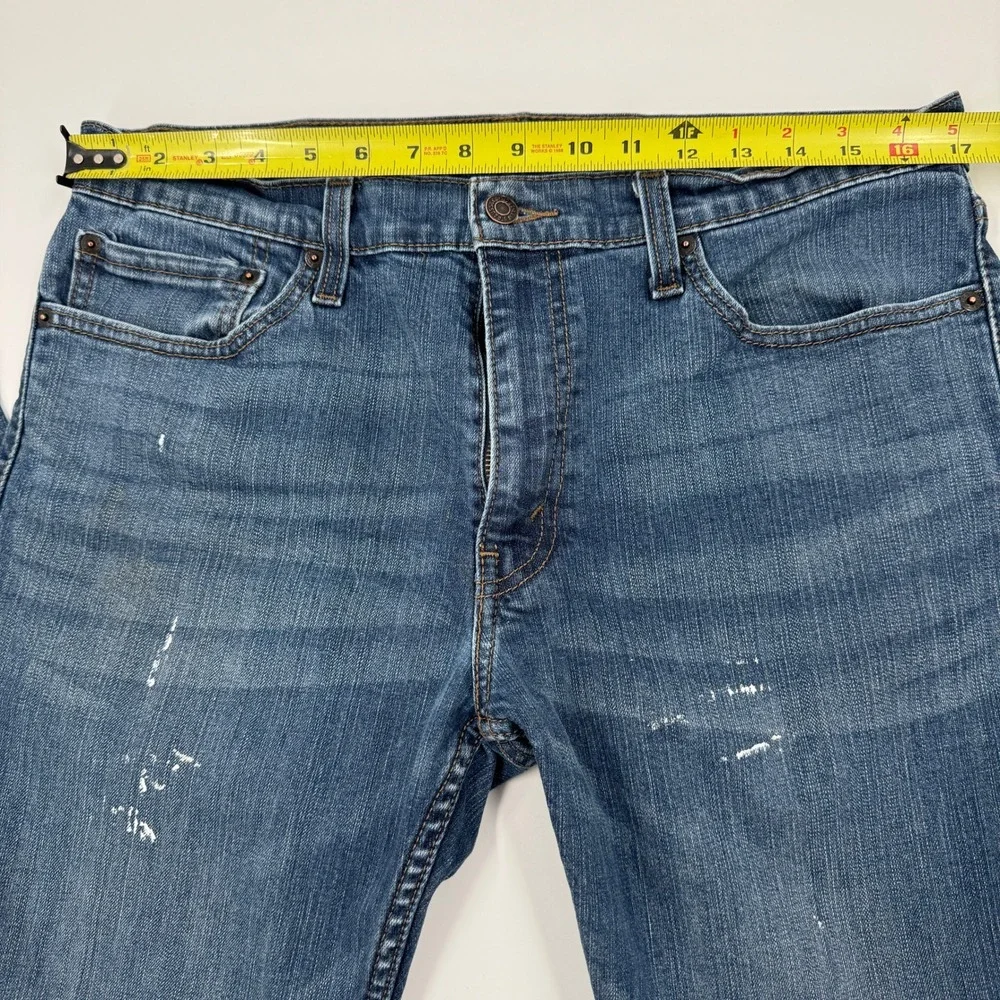 Levis 511 Slim Fit Blue Paint Splatter Jeans Mens 36x30‎ Medium Wash